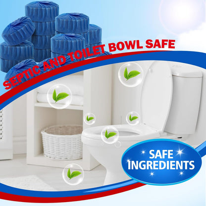 40 Pack Toilet Bowl Cleaner Tablets,Blue Automatic Toilet Tank Cleaners, Long-Lasting Household Toilet Cleaners,Toilet flush Cleaning & Deodorizer