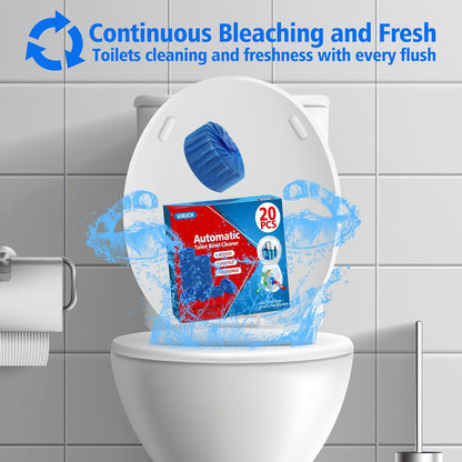 40 Pack Toilet Bowl Cleaner Tablets,Blue Automatic Toilet Tank Cleaners, Long-Lasting Household Toilet Cleaners,Toilet flush Cleaning & Deodorizer
