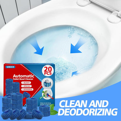 40 Pack Toilet Bowl Cleaner Tablets,Blue Automatic Toilet Tank Cleaners, Long-Lasting Household Toilet Cleaners,Toilet flush Cleaning & Deodorizer