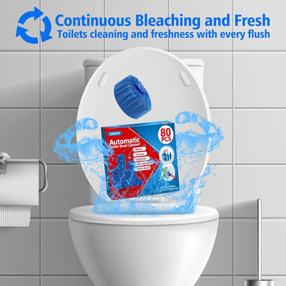 40 Pack Toilet Bowl Cleaner Tablets,Blue Automatic Toilet Tank Cleaners, Long-Lasting Household Toilet Cleaners,Toilet flush Cleaning & Deodorizer