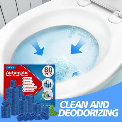 40 Pack Toilet Bowl Cleaner Tablets,Blue Automatic Toilet Tank Cleaners, Long-Lasting Household Toilet Cleaners,Toilet flush Cleaning & Deodorizer