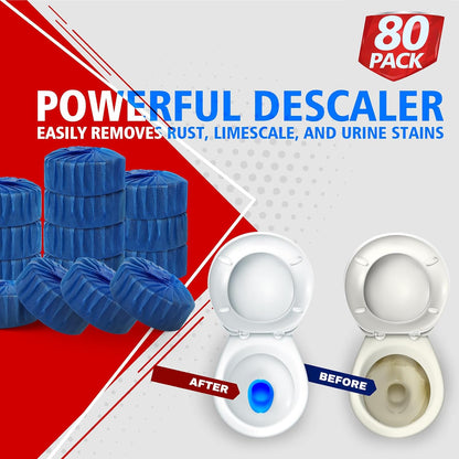 40 Pack Toilet Bowl Cleaner Tablets,Blue Automatic Toilet Tank Cleaners, Long-Lasting Household Toilet Cleaners,Toilet flush Cleaning & Deodorizer