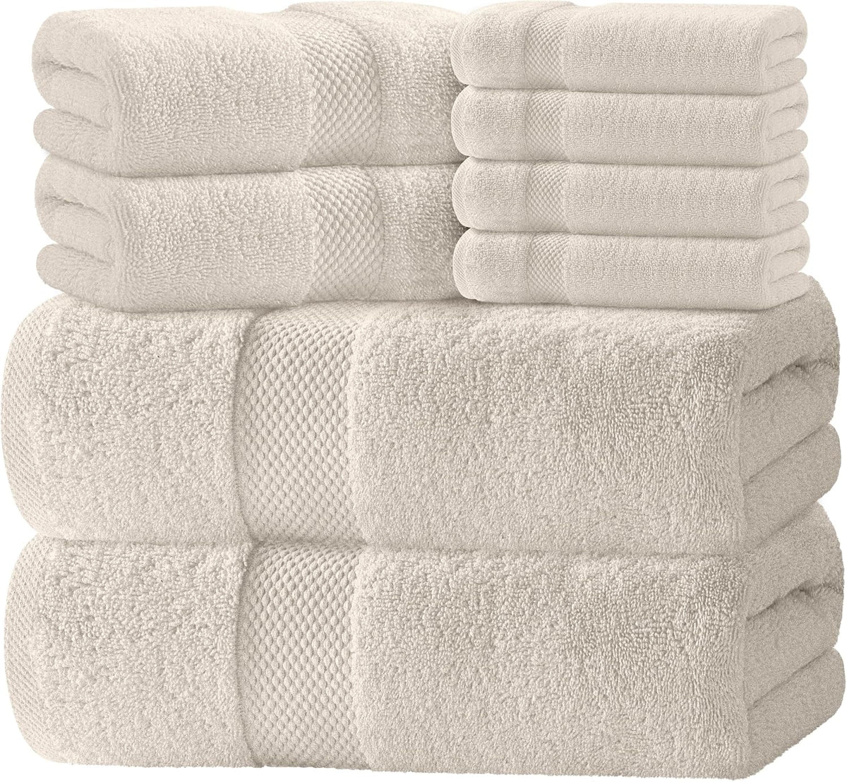 Luxury Bath Towel Set of 8 Pieces - 100% Turkish Cotton Highly Absorbent Towels for Bathroom, 2 Luxury Bath Towels 700GSM, 2 Hand Towels, 4 Washcloths, Forest Green