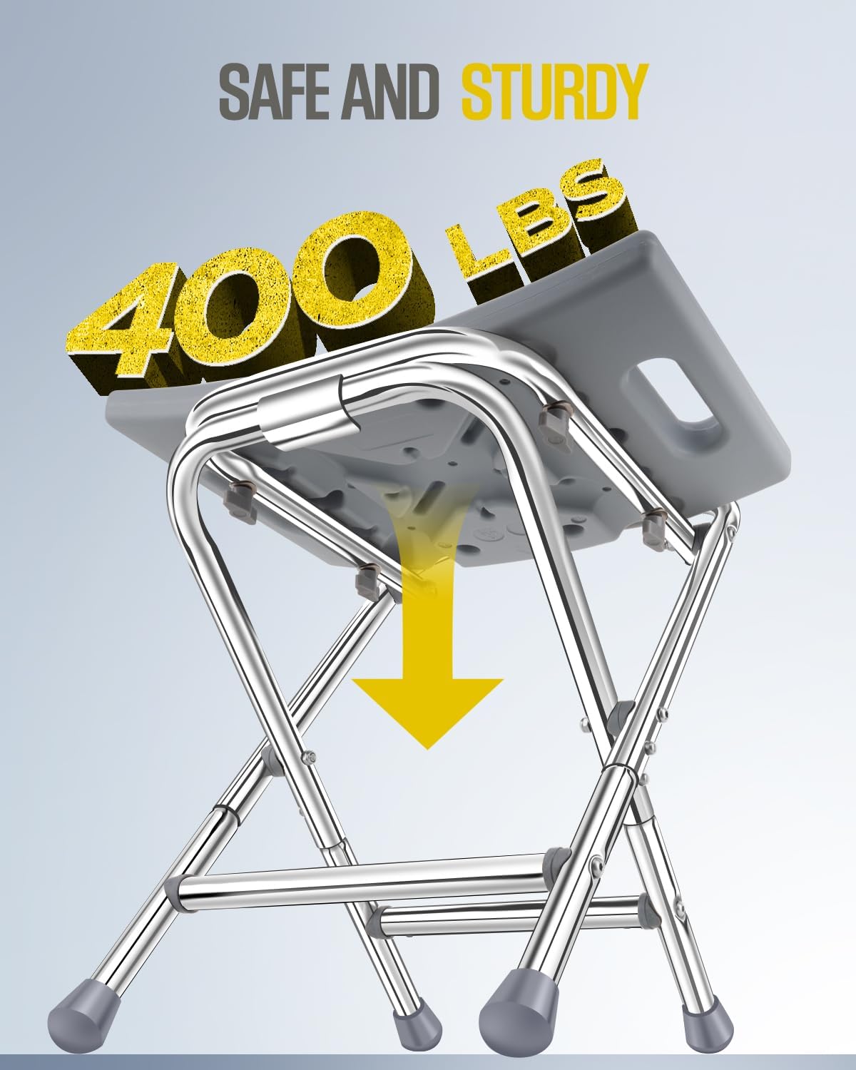 Folding Shower Chair for Inside Shower, Stainless Steel Frame