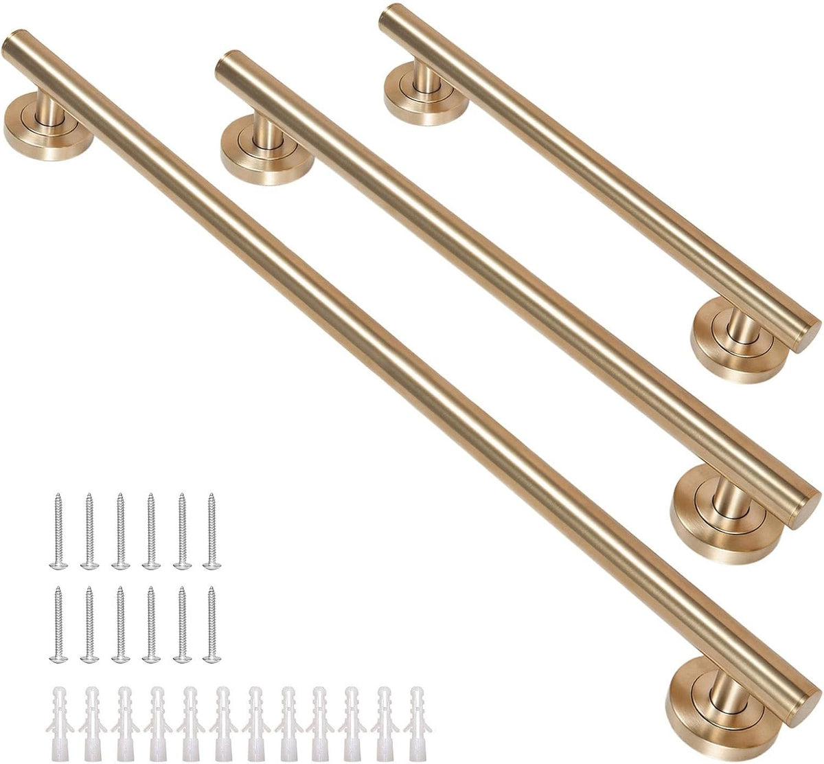 Shower Safety Bar for Seniors Disabled, 1-Pack Shower Grab Bar | Modern Stainless Steel Handicap Grab Bar for Bathtubs and Showers, (Brushed Nickel, 1 Pack 18")