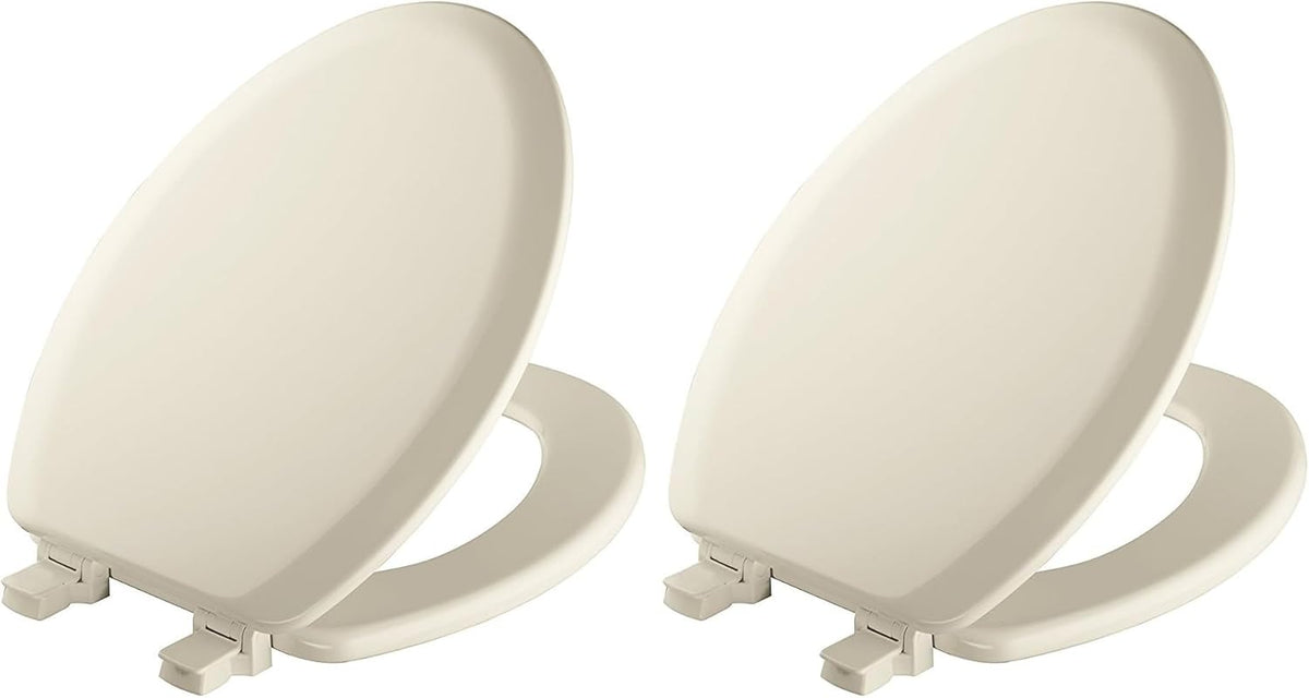 Cameron Biscuit Toilet Seat, Non Slip Heavy Duty Wood, Easy Clean, Made in USA, Round