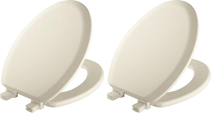 Cameron Biscuit Toilet Seat, Non Slip Heavy Duty Wood, Easy Clean, Made in USA, Round