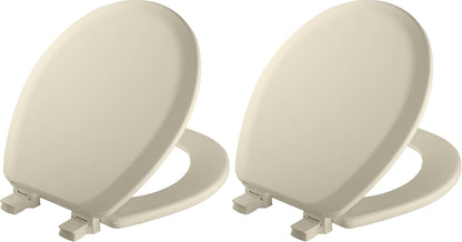 Cameron Biscuit Toilet Seat, Non Slip Heavy Duty Wood, Easy Clean, Made in USA, Round