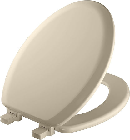 Cameron Biscuit Toilet Seat, Non Slip Heavy Duty Wood, Easy Clean, Made in USA, Round