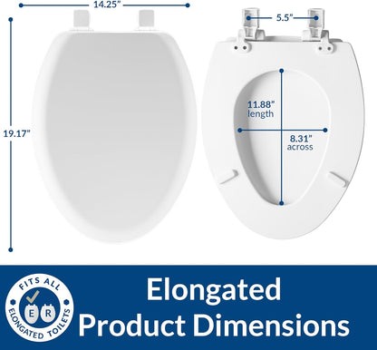 Cameron Biscuit Toilet Seat, Non Slip Heavy Duty Wood, Easy Clean, Made in USA, Round