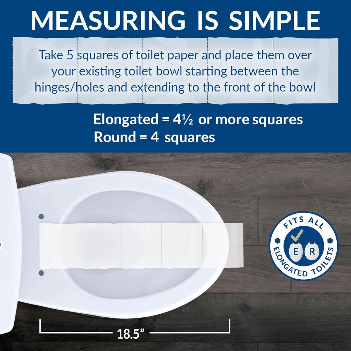 Cameron Biscuit Toilet Seat, Non Slip Heavy Duty Wood, Easy Clean, Made in USA, Round