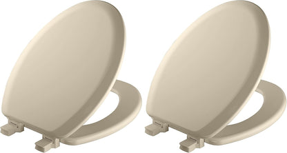 Cameron Biscuit Toilet Seat, Non Slip Heavy Duty Wood, Easy Clean, Made in USA, Round