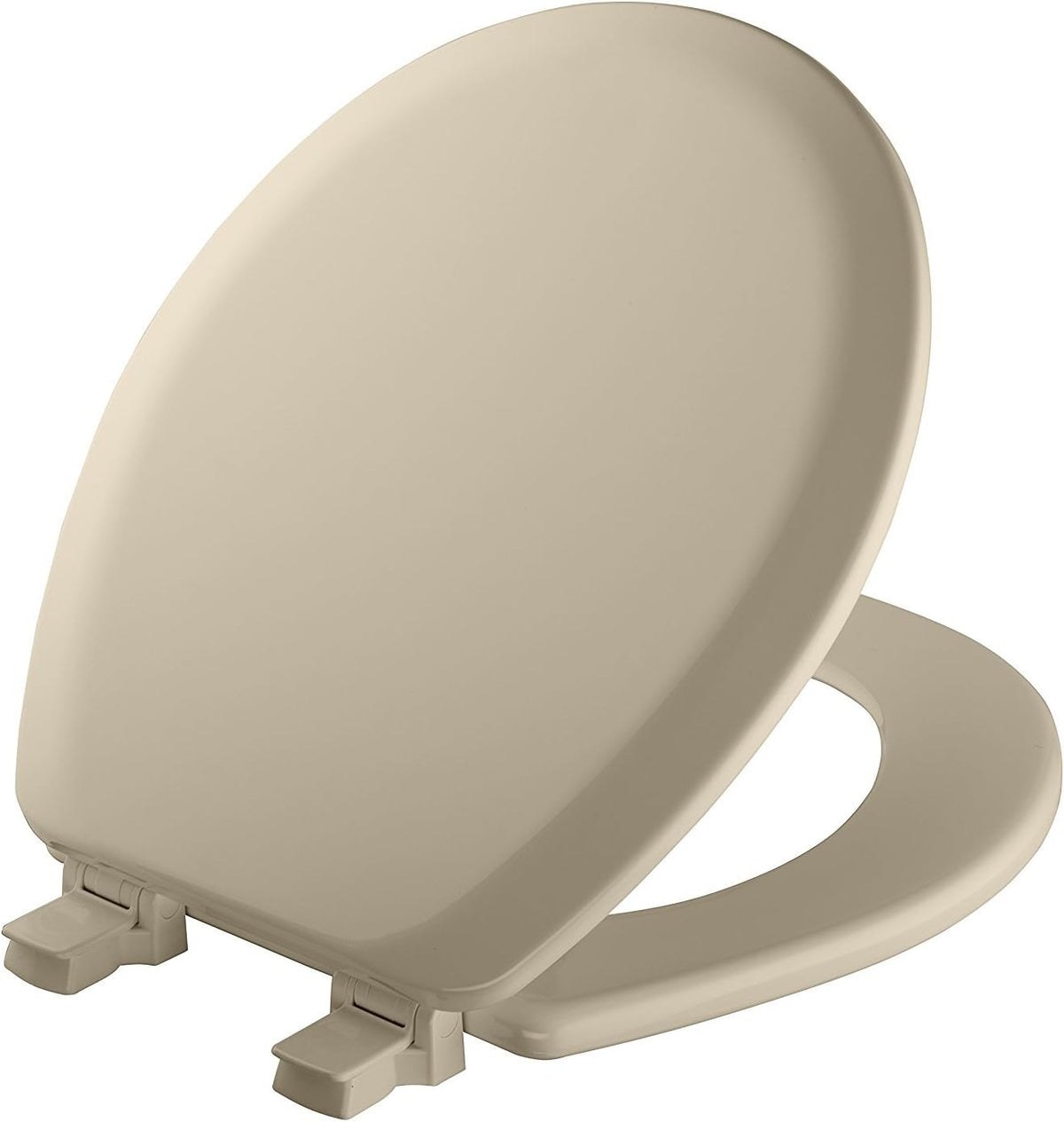 Cameron Biscuit Toilet Seat, Non Slip Heavy Duty Wood, Easy Clean, Made in USA, Round
