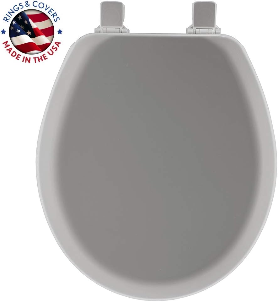 Cameron Biscuit Toilet Seat, Non Slip Heavy Duty Wood, Easy Clean, Made in USA, Round