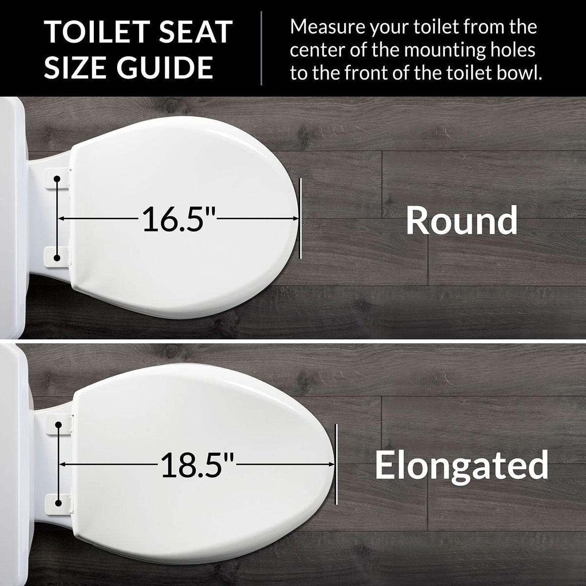 Cameron Biscuit Toilet Seat, Non Slip Heavy Duty Wood, Easy Clean, Made in USA, Round