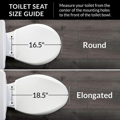 Cameron Biscuit Toilet Seat, Non Slip Heavy Duty Wood, Easy Clean, Made in USA, Round