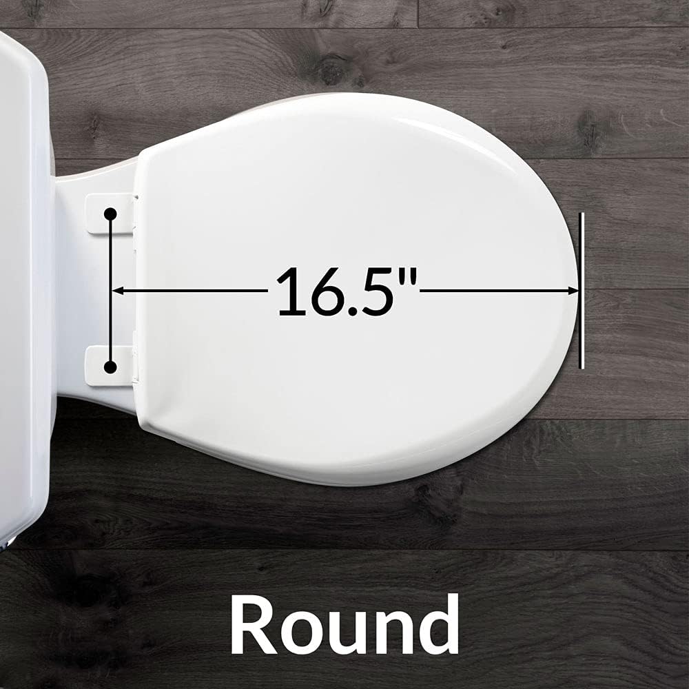 Cameron Biscuit Toilet Seat, Non Slip Heavy Duty Wood, Easy Clean, Made in USA, Round