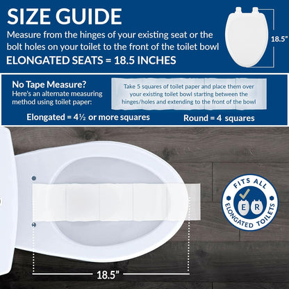 Cameron Biscuit Toilet Seat, Non Slip Heavy Duty Wood, Easy Clean, Made in USA, Round
