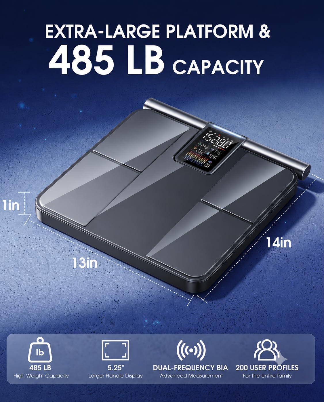 Smart Scale for Body Weight, 8-Electrode BIA for BMI Body Fat Muscle Mass