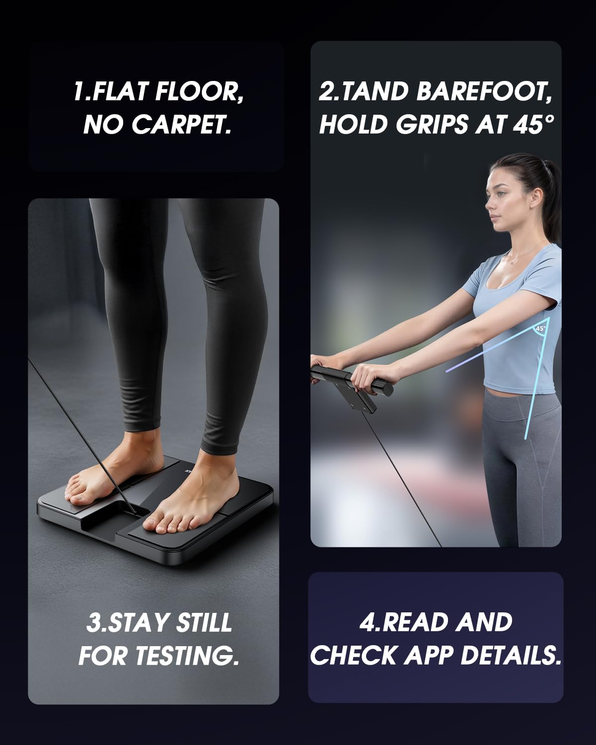 Smart Scale for Body Weight, 8-Electrode BIA for BMI Body Fat Muscle Mass