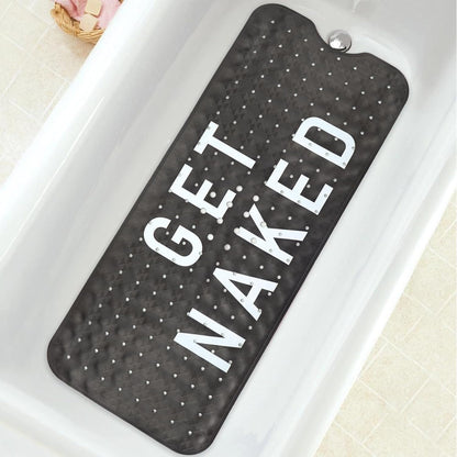 Non Slip, Bohemia Extra Long Shower Floor Mat with Suction Cups and Drain Holes for Adults Kids Elderly 40 X 16 Inch