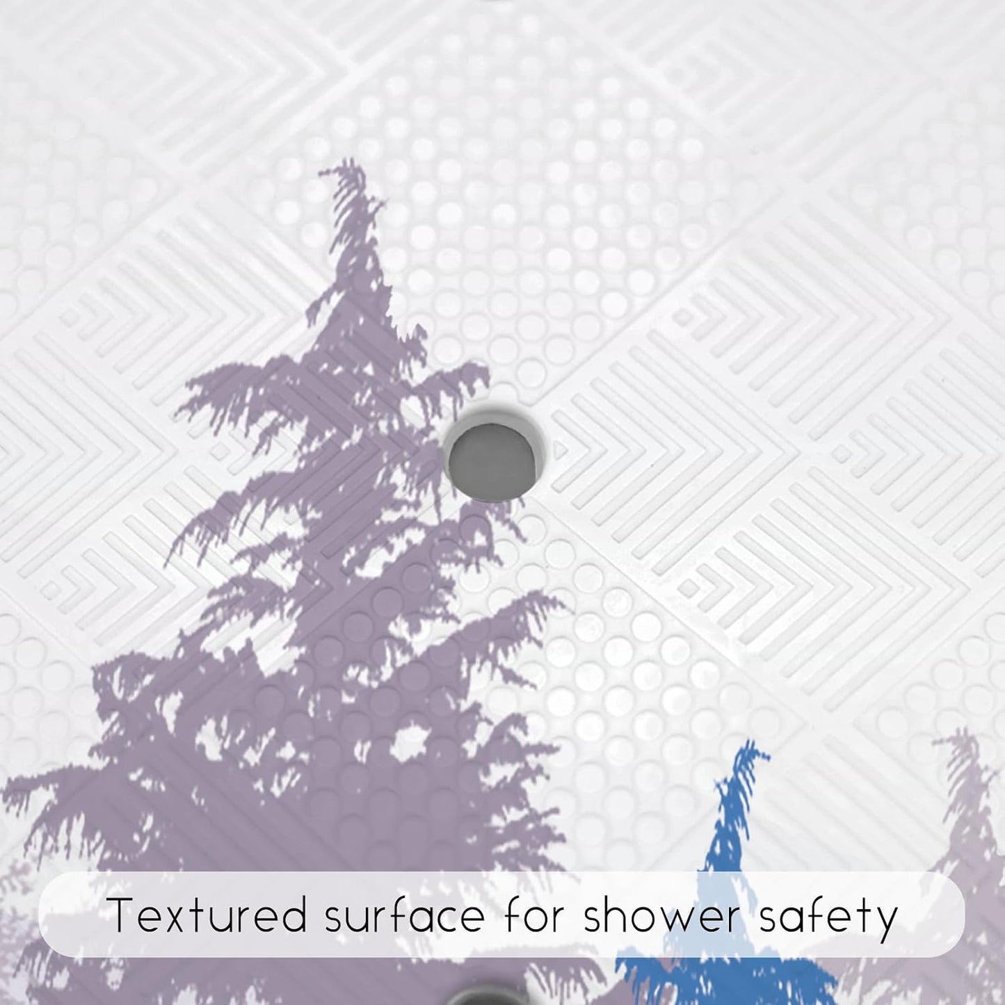 Non Slip, Bohemia Extra Long Shower Floor Mat with Suction Cups and Drain Holes for Adults Kids Elderly 40 X 16 Inch