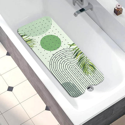 Non Slip, Bohemia Extra Long Shower Floor Mat with Suction Cups and Drain Holes for Adults Kids Elderly 40 X 16 Inch