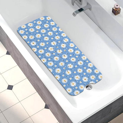 Non Slip, Bohemia Extra Long Shower Floor Mat with Suction Cups and Drain Holes for Adults Kids Elderly 40 X 16 Inch