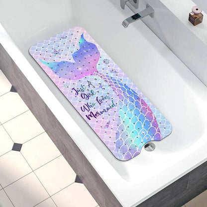 Non Slip, Bohemia Extra Long Shower Floor Mat with Suction Cups and Drain Holes for Adults Kids Elderly 40 X 16 Inch