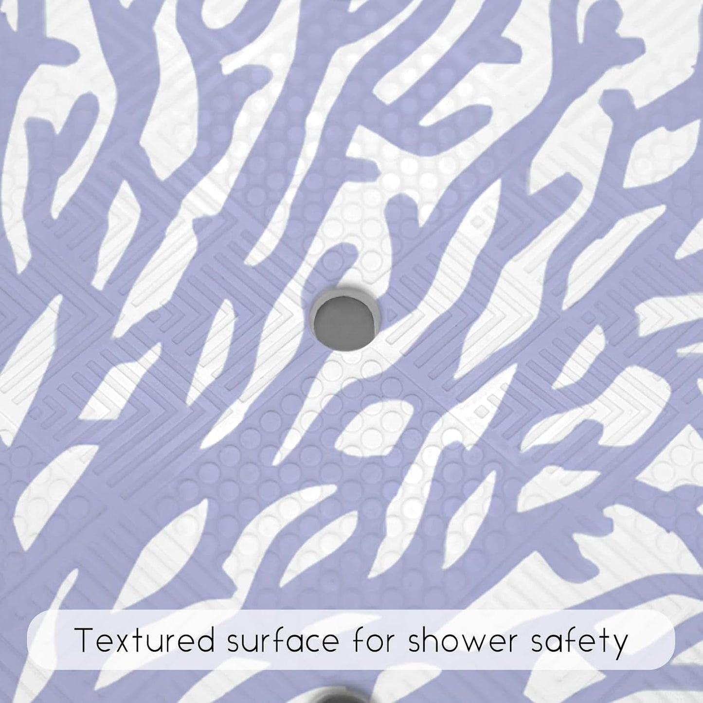 Non Slip, Bohemia Extra Long Shower Floor Mat with Suction Cups and Drain Holes for Adults Kids Elderly 40 X 16 Inch