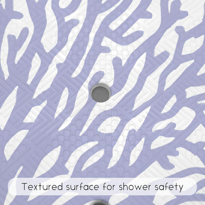 Non Slip, Bohemia Extra Long Shower Floor Mat with Suction Cups and Drain Holes for Adults Kids Elderly 40 X 16 Inch