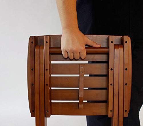 Portable Shower Bench-Bamboo Folding Shower Stool Seat Chair Fully Assembled-Hold Up to 500 LBS