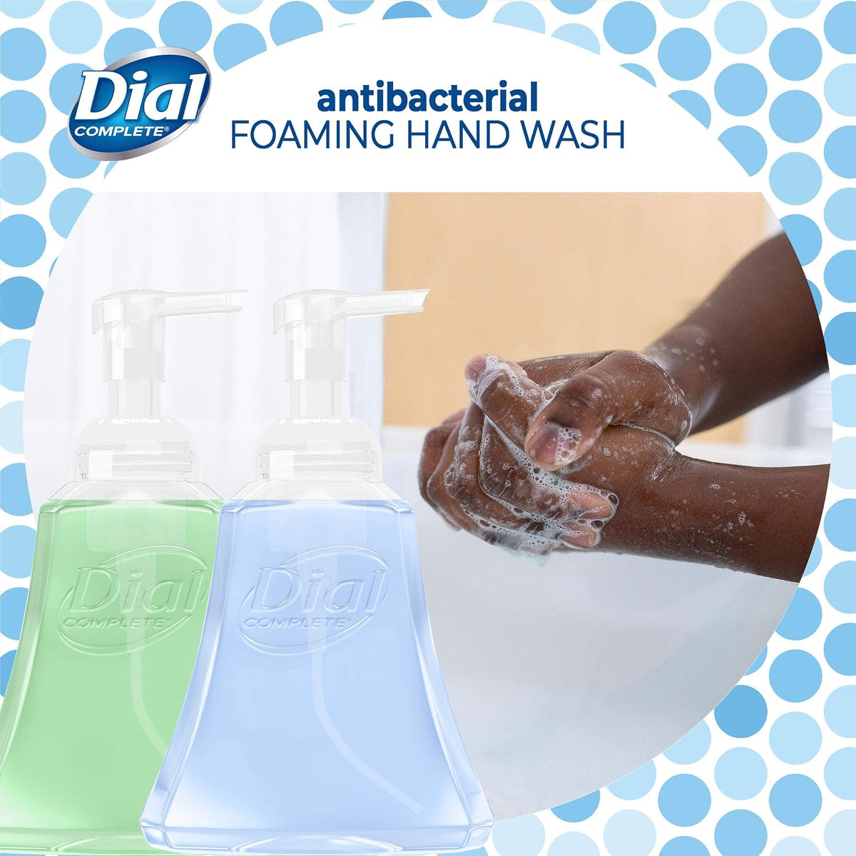 Dial Complete Anti-bacterial Foaming Hand Wash, 60 oz of Foaming Hand Soap. 2-scent Variety Pack Spring Water/Pear, 15 Fluid Ounces each