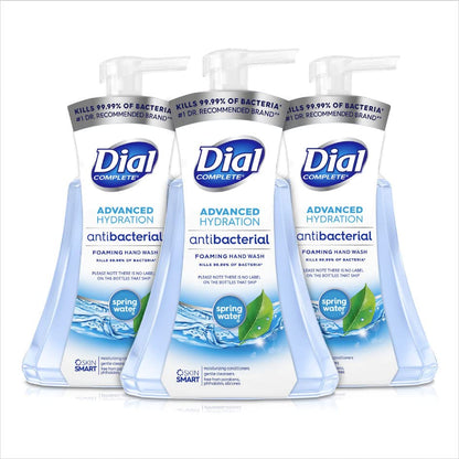 Dial Complete Anti-bacterial Foaming Hand Wash, 60 oz of Foaming Hand Soap. 2-scent Variety Pack Spring Water/Pear, 15 Fluid Ounces each