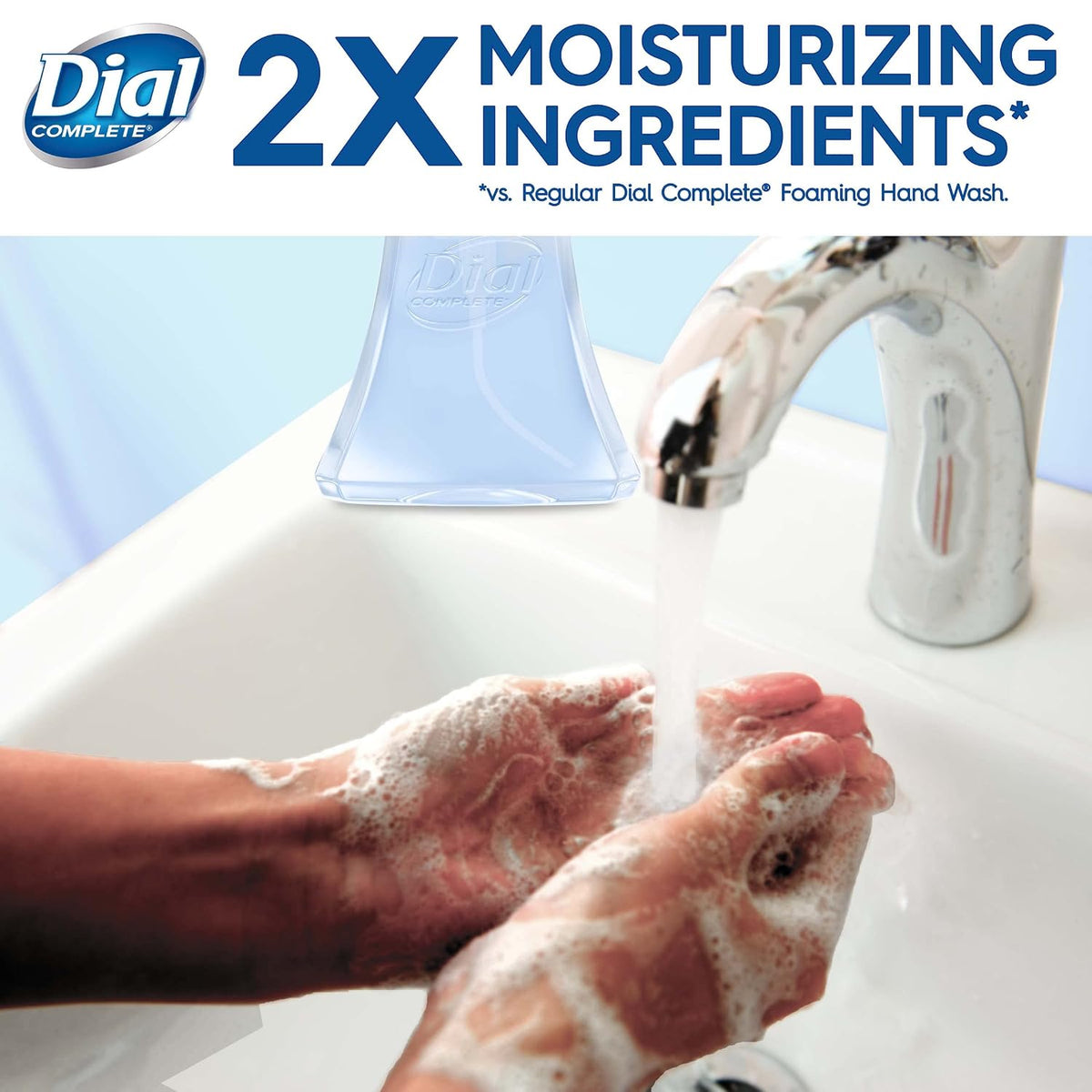 Dial Complete Anti-bacterial Foaming Hand Wash, 60 oz of Foaming Hand Soap. 2-scent Variety Pack Spring Water/Pear, 15 Fluid Ounces each