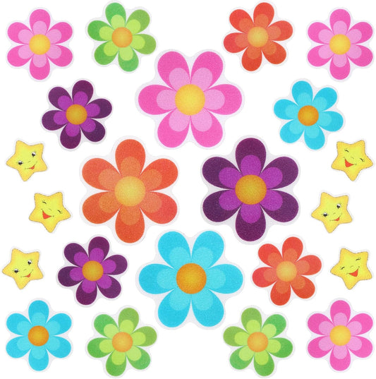 26 Pcs Flower Non Slip Stickers for Bathtub Daisy Non Slip Shower Sticker Adhesive Star Flower Cute Bathtub Decals for Bathroom Pool Stairway and Other Slippery Surfaces(Colorful)