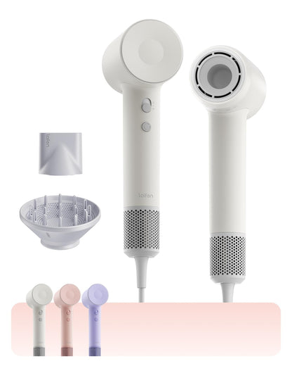 SE 2 Diffuser Hair Dryer for Women, 21.5m/s Air Speed, Matte White