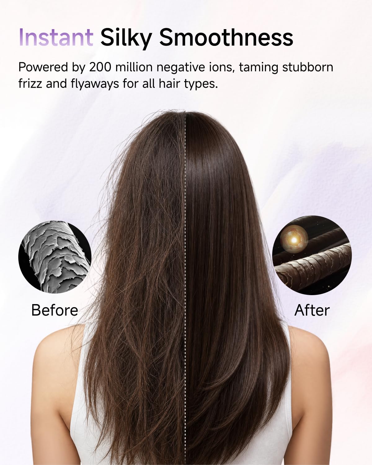 SE 2 Diffuser Hair Dryer for Women, 21.5m/s Air Speed, Matte White