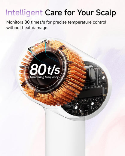 SE 2 Diffuser Hair Dryer for Women, 21.5m/s Air Speed, Matte White