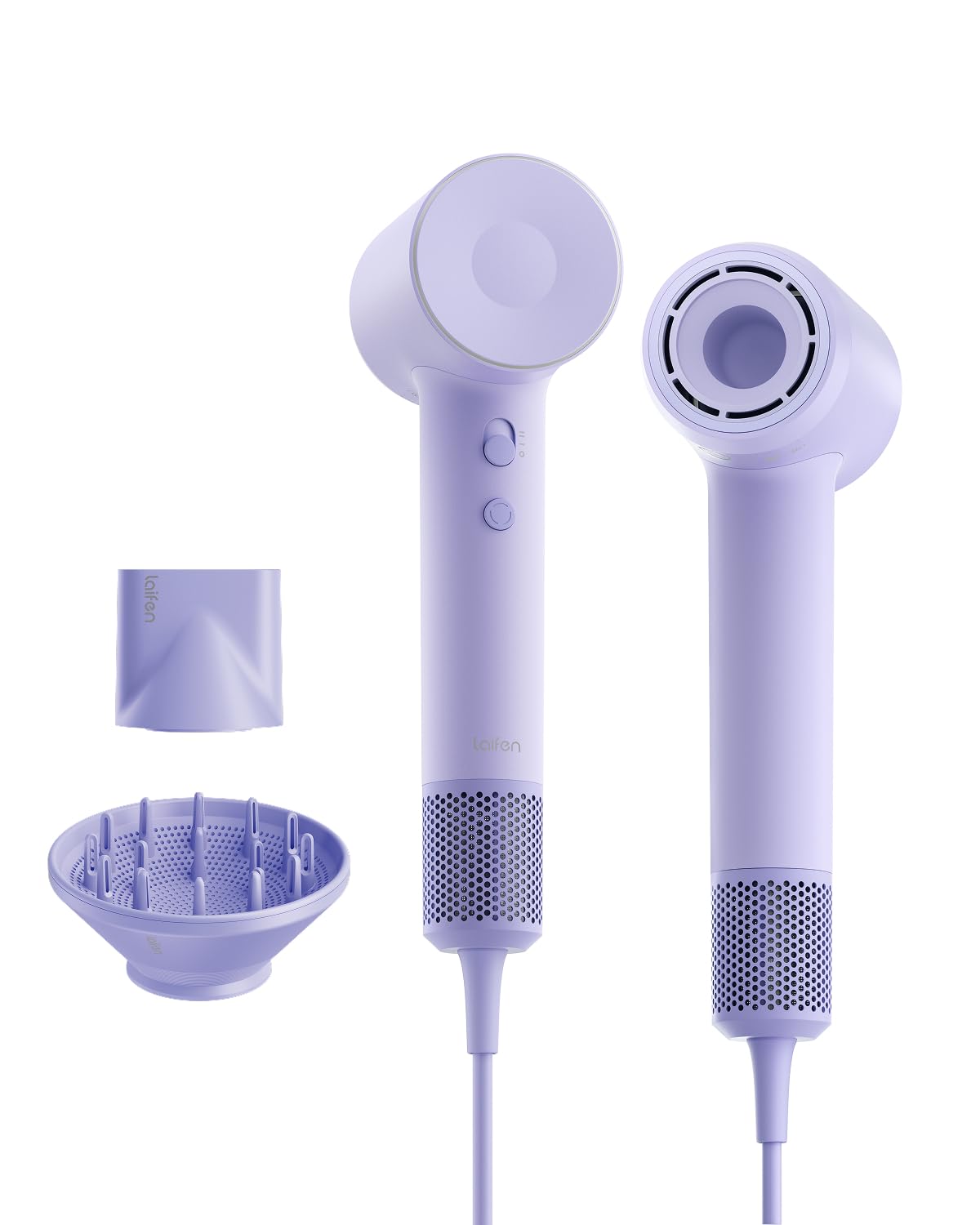 SE 2 Diffuser Hair Dryer for Women, 21.5m/s Air Speed, Matte White