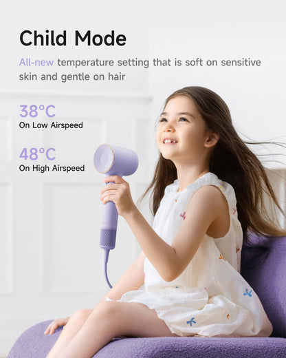 SE 2 Diffuser Hair Dryer for Women, 21.5m/s Air Speed, Matte White