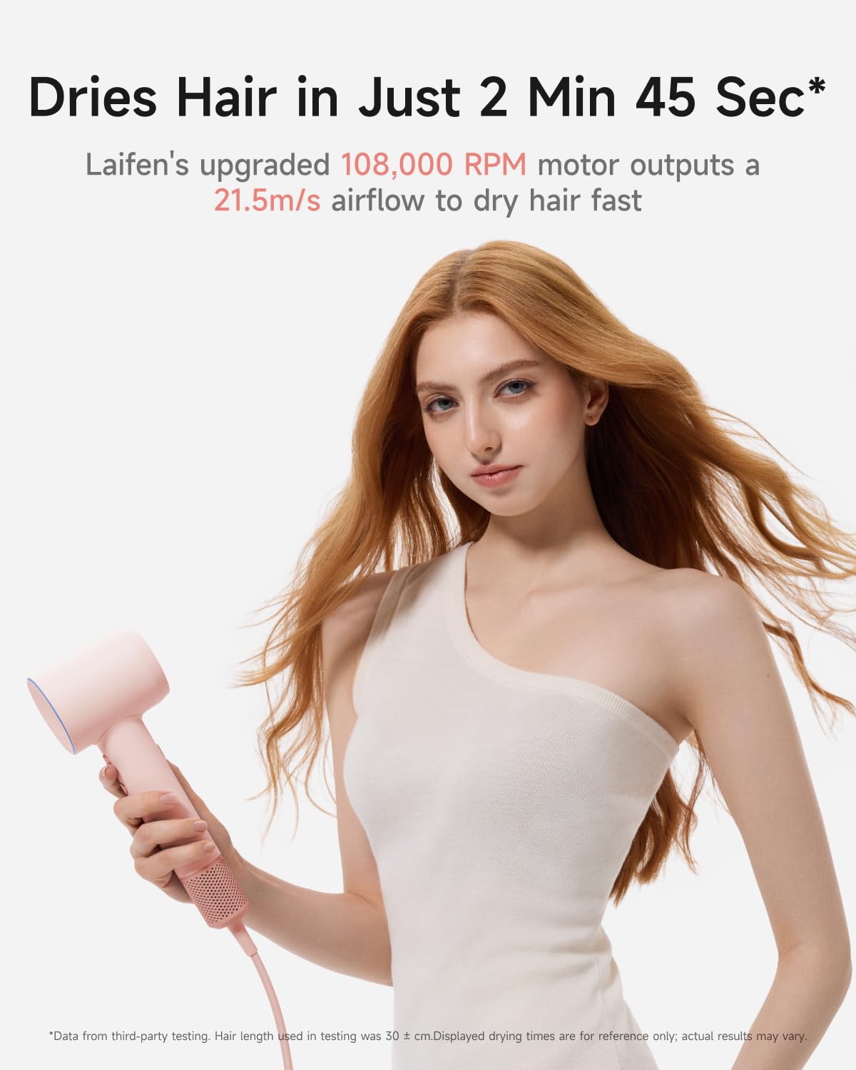 SE 2 Diffuser Hair Dryer for Women, 21.5m/s Air Speed, Matte White