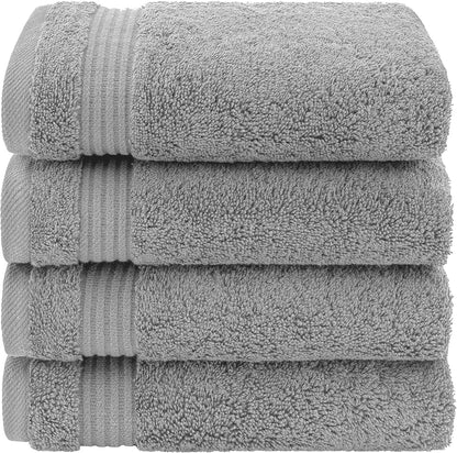 100% Cotton Turkish Bath Towels for Bathroom 4 Pack, 27x54 Extra Large Premium Soft Drying Bathroom Towels, Navy Blue