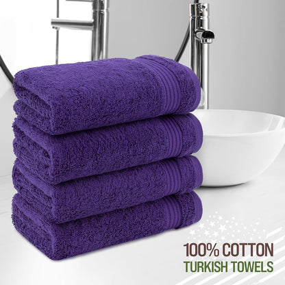 100% Cotton Turkish Bath Towels for Bathroom 4 Pack, 27x54 Extra Large Premium Soft Drying Bathroom Towels, Navy Blue