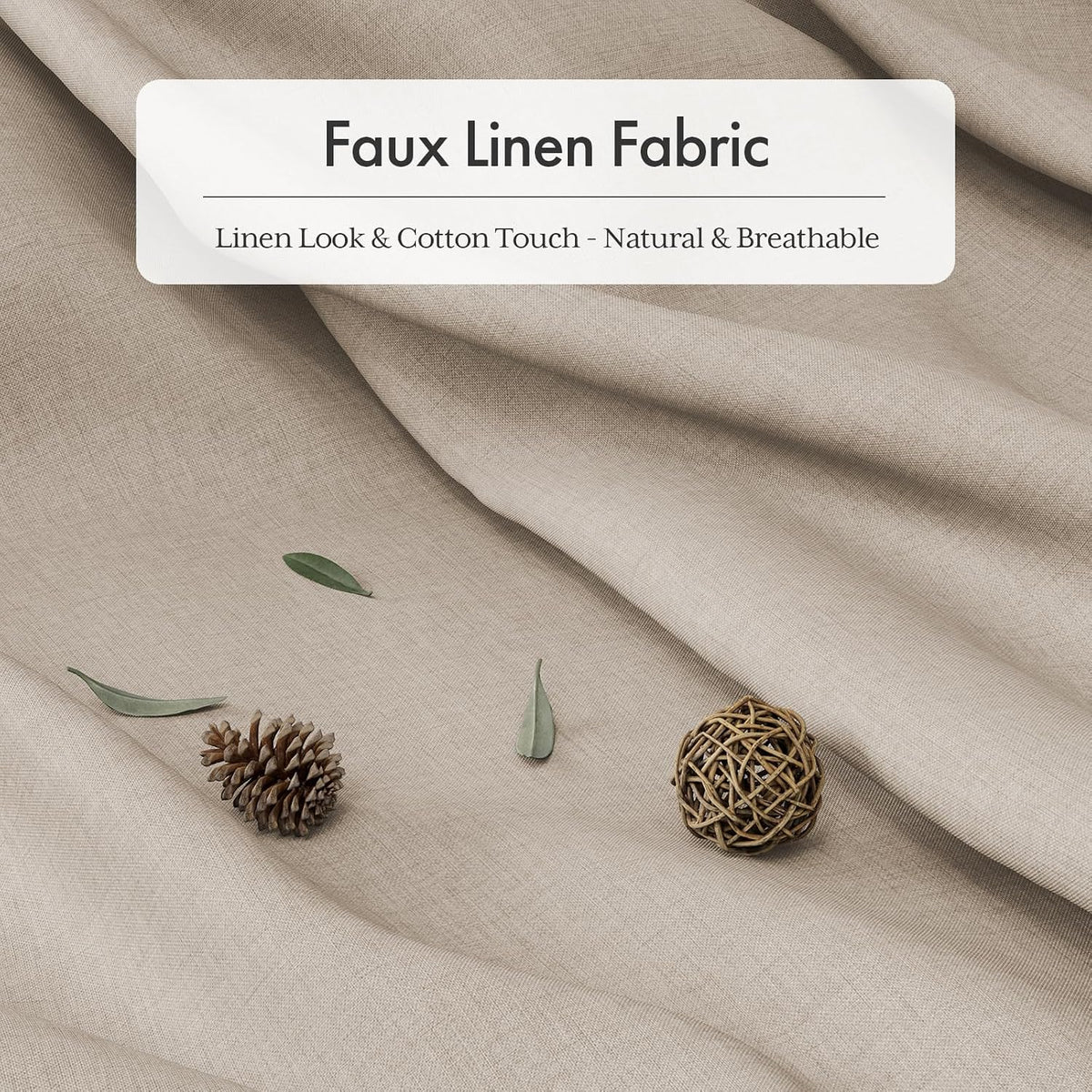 Boho Shower Curtain, Modern Farmhouse Shower Curtain Set with Tassels, Rustic Faux Linen Green Striped Shower Curtain with Hooks, Light Tan Toned, 72x72 Inches