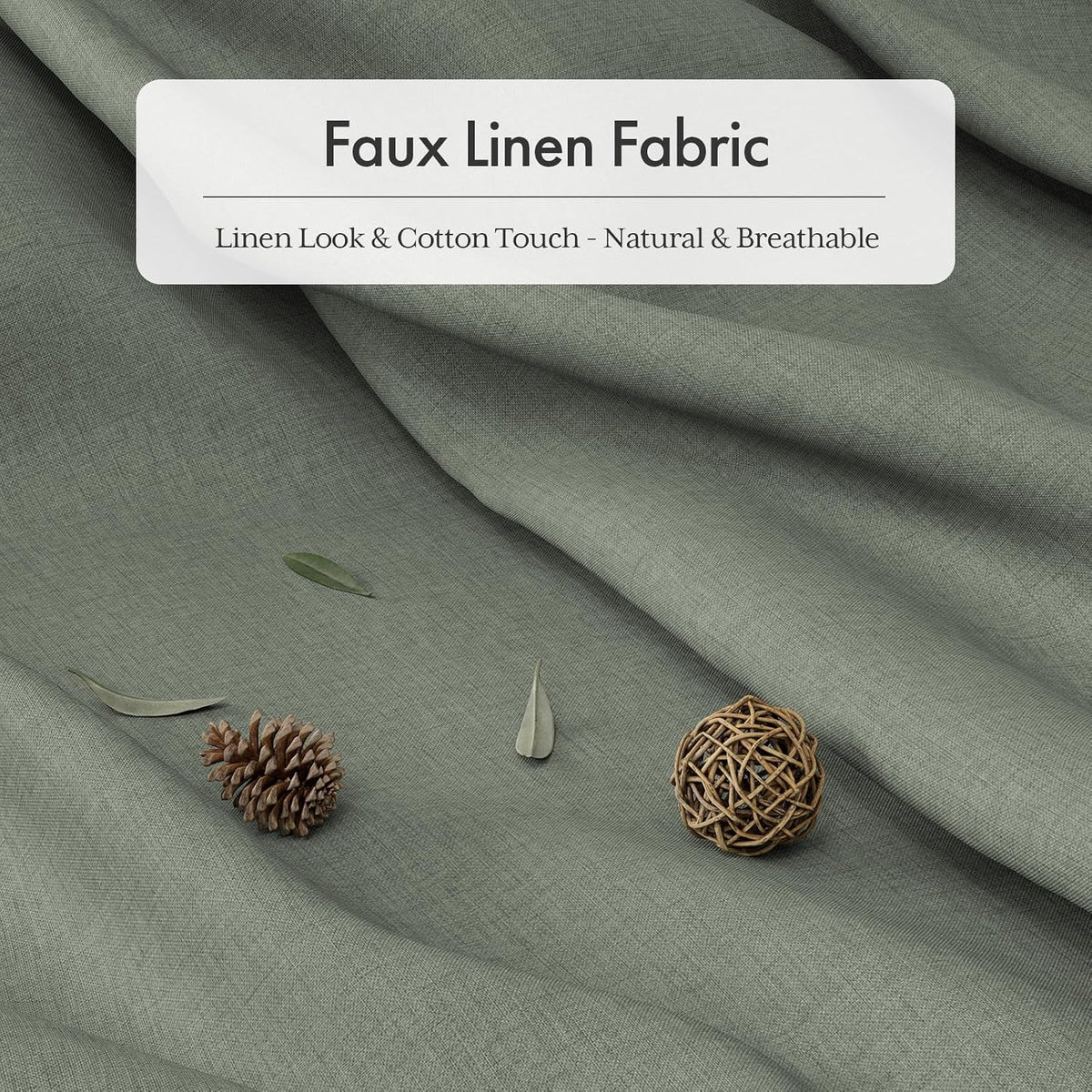 Boho Shower Curtain, Modern Farmhouse Shower Curtain Set with Tassels, Rustic Faux Linen Green Striped Shower Curtain with Hooks, Light Tan Toned, 72x72 Inches