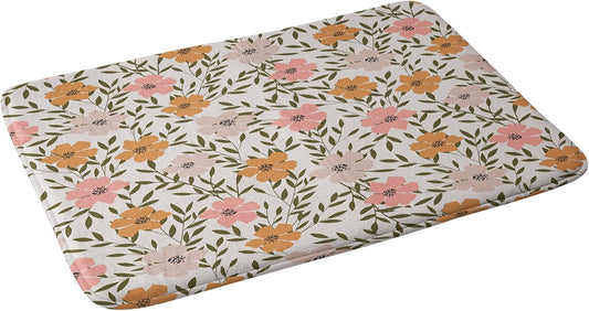Bath Mat - Bathroom Decor by Emanuela Carratoni - Non-Slip Memory Foam Bathroom Rugs, Soft Microfiber, Machine Washable, 21" x 34", Iridescent Marble