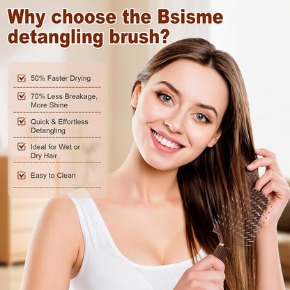 Hair Brush, Curved Vented Detangler Brush Faster Blow Drying for Women, Men