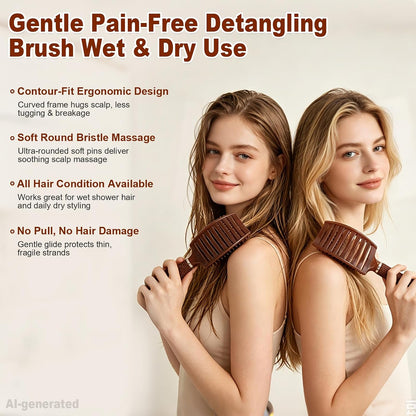 Hair Brush, Curved Vented Detangler Brush Faster Blow Drying for Women, Men