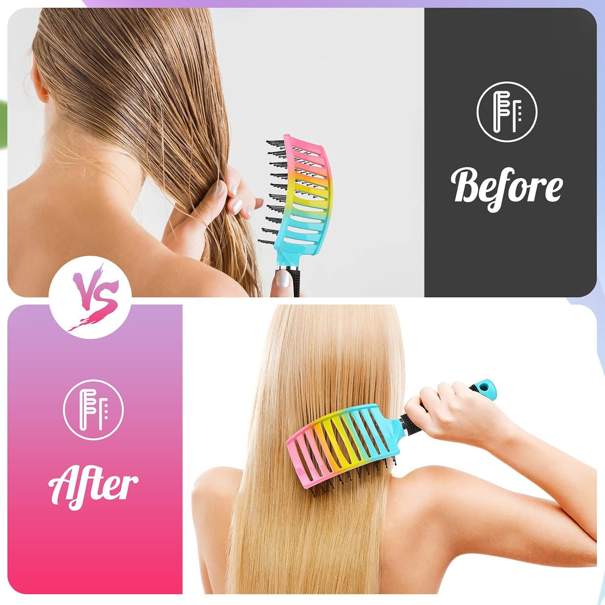 Hair Brush, Curved Vented Detangler Brush Faster Blow Drying for Women, Men